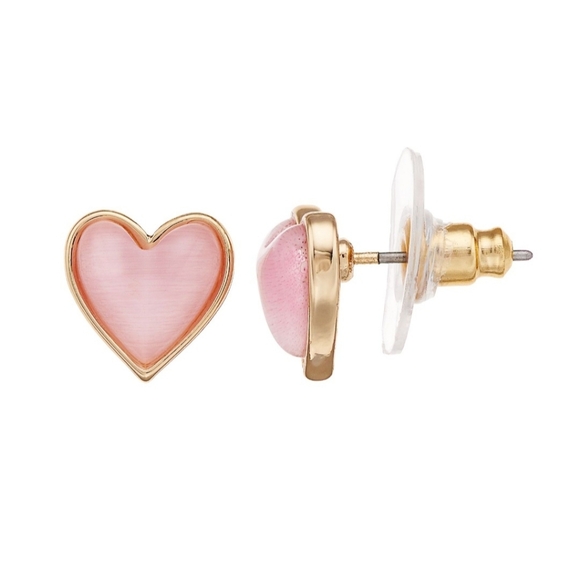 Heart Goldtone Pink Earrings By LC Lauren Conrad - Picture 4 of 4